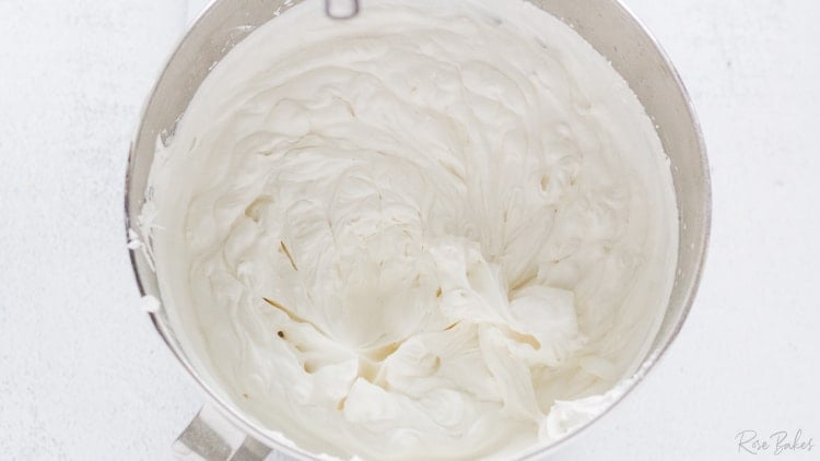 heavy whipping cream in stand mixer bowl 