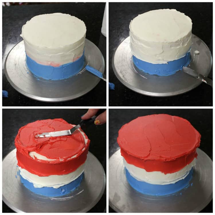 4th of July Cake - Spread on Frosting