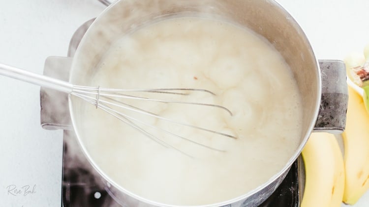 showing thick and bubbling ingredients 