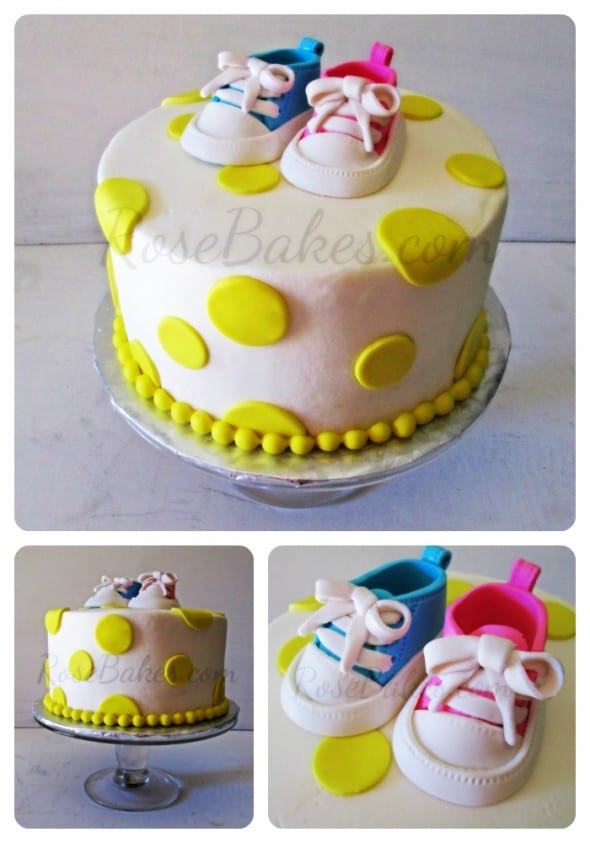 Baby Shower Cake with Converse Shoes Collage