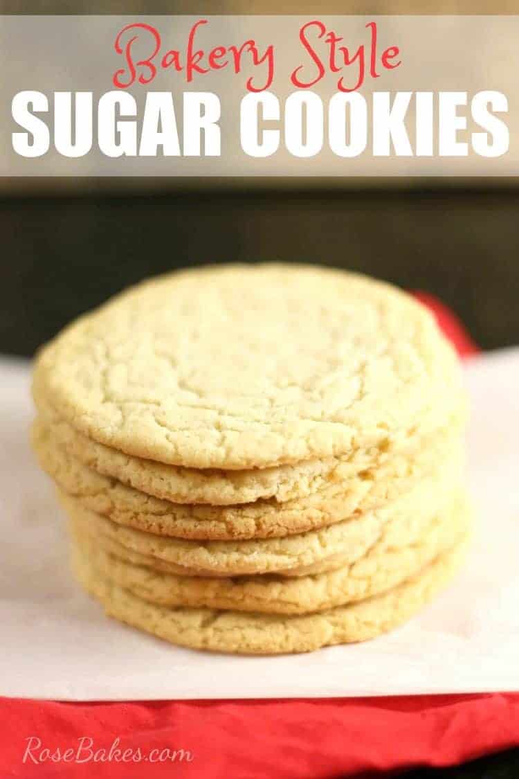 These soft & chewy Bakery Style Sugar Cookies are easy to make and delicious. And fast... the recipe can be finished and the cookies ready to eat in 20 minutes or less!