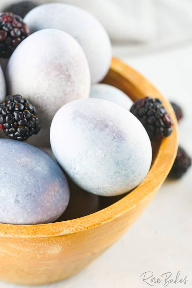 Easter Eggs Dyed with Blackberries