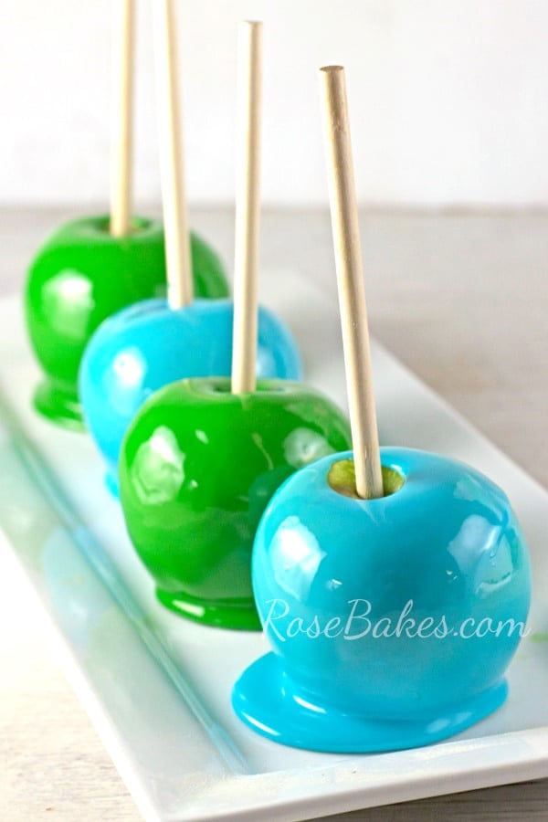 Blue and Green Candy Apples