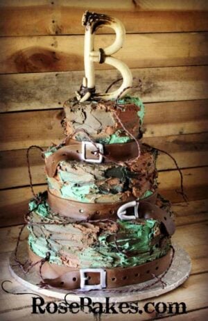 Buttercream Camouflage Groom's Cake by Rose Bakes