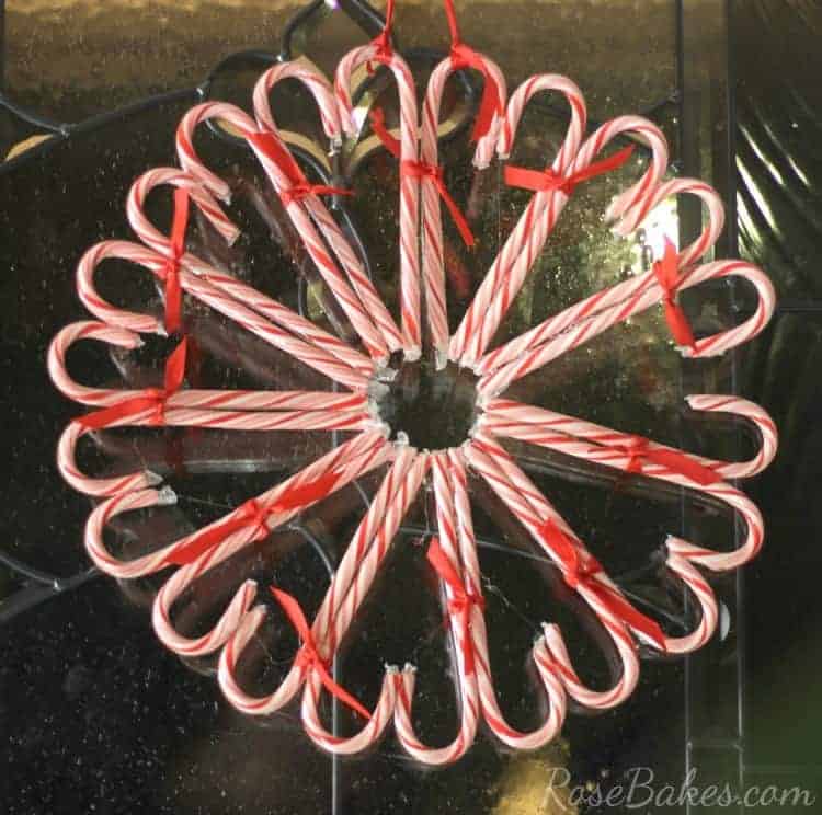 Candy Cane Wreath with long ribbons 