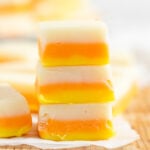 stack of candy corn fudge
