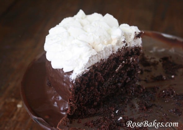 Chocolate Cake with Ganache and Fresh Whipped Cream