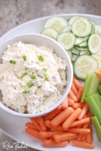 cottage cheese dip with veggies