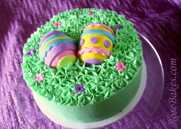 green grass Easter Eggs Cake