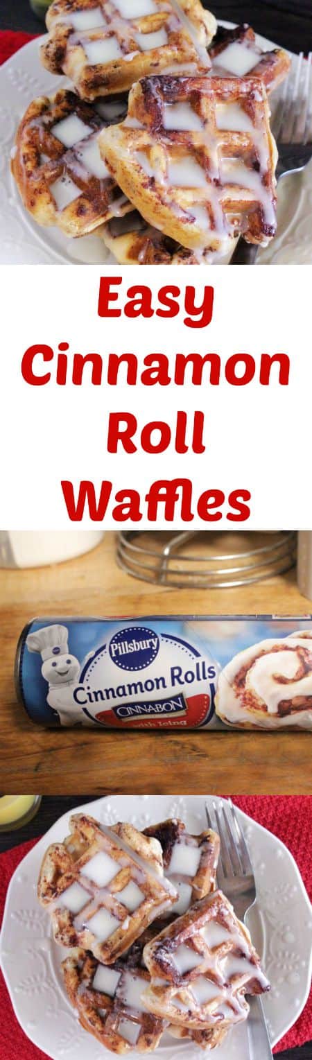 Easy Cinnamon Roll Waffles using Pillsbury Canned Cinnamon Rolls