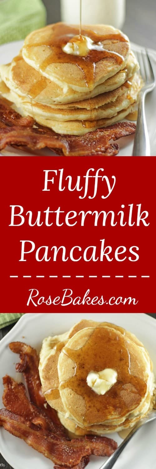 Fluffy Buttermilk Pancakes RoseBakes