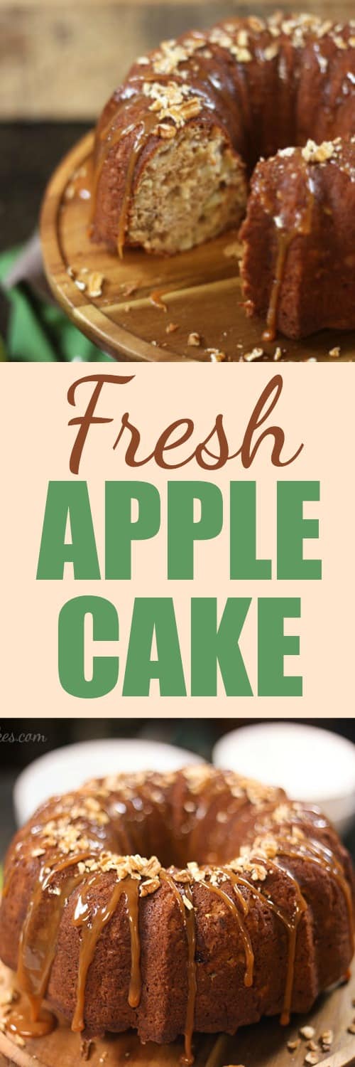 Fresh Apple Cake with Caramel & Pecans