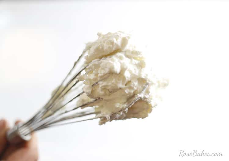 Whipped cream on a whisk