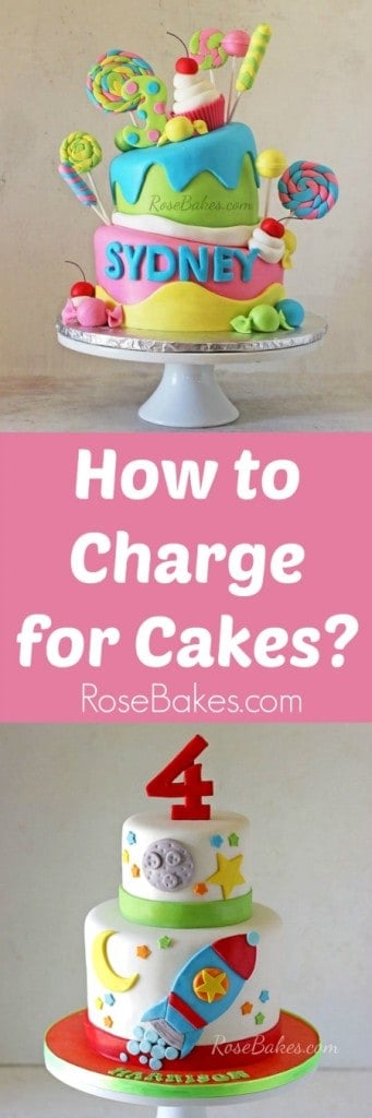How to Charge for Cakes Pin image with text and cakes