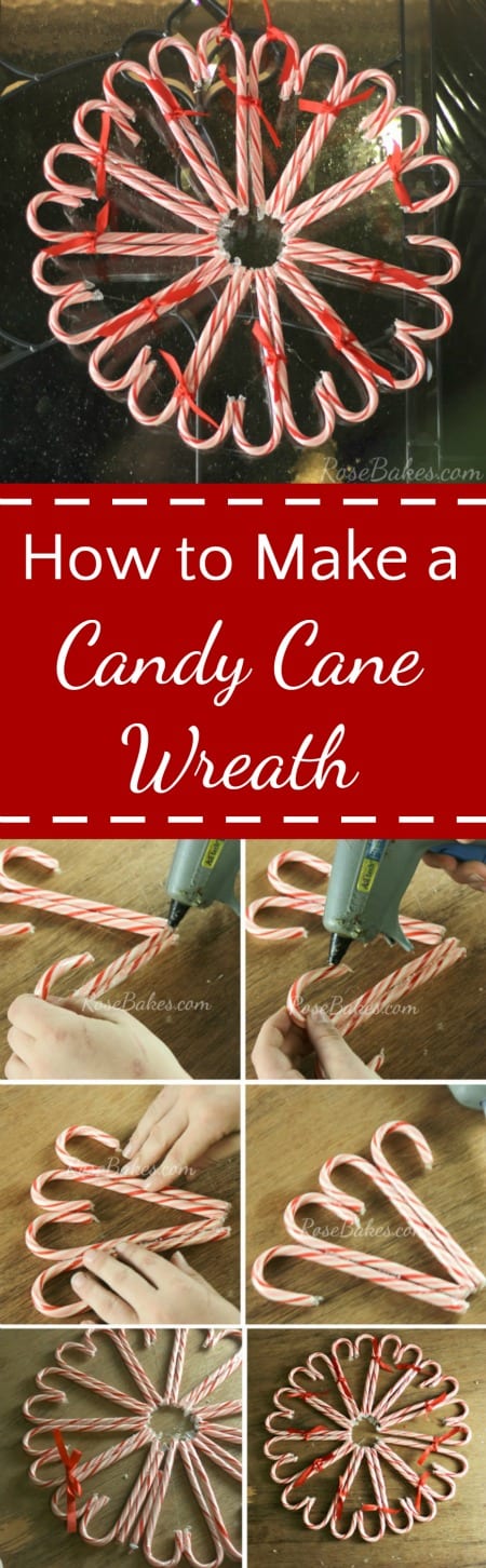 Pin of How to Make a Candy Cane Wreath | RoseBakes.com