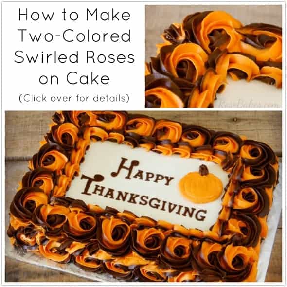How to Make Two Colored Swirled Roses on Cake by RoseBakes.com