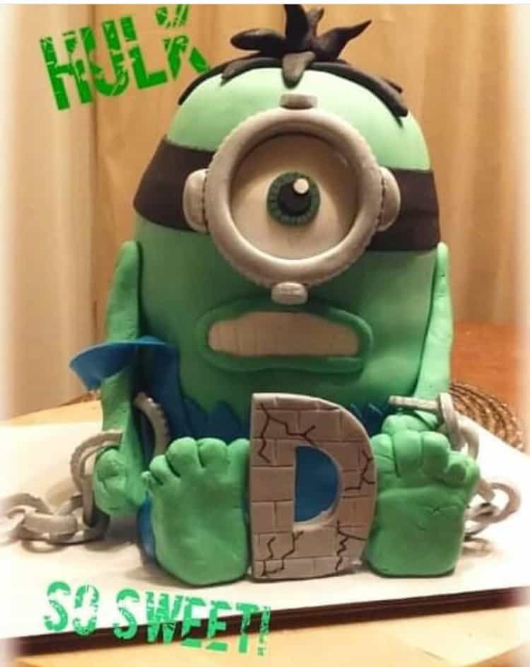 hulk minion cake 