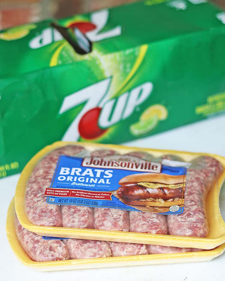 Johnsonville Brats and 12 Pack of 7UP
