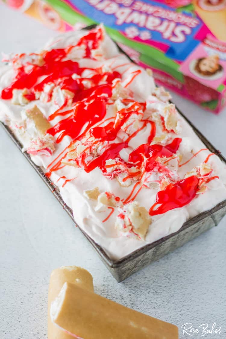 Little Debbie Strawberry Shortcake Rolls Ice Cream Recipe ready for serving 