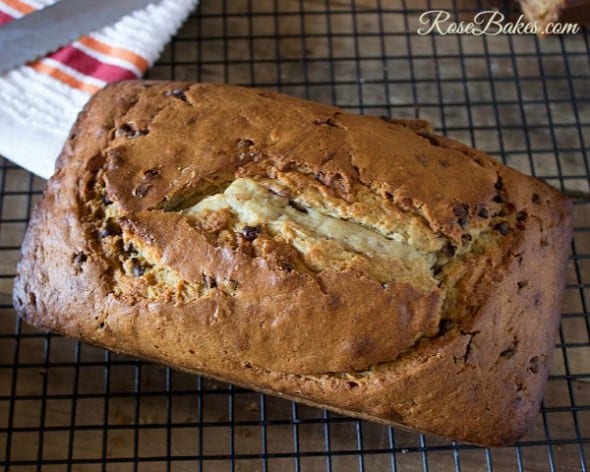 Loaf of Chocolate Chip Banana Bread