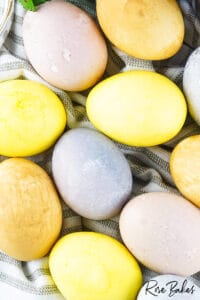 pastel dyed easter eggs