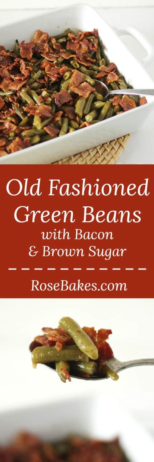Old Fashioned Green Beans with Bacon, Soy Sauce & Brown Sugar by RoseBakes
