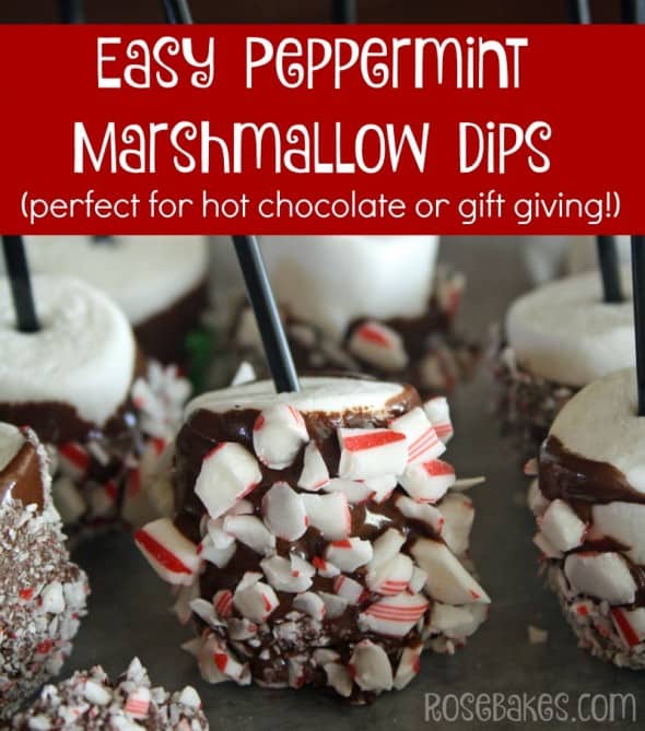 Easy Peppermint Marshmallow Dips perfect for hot chocolate