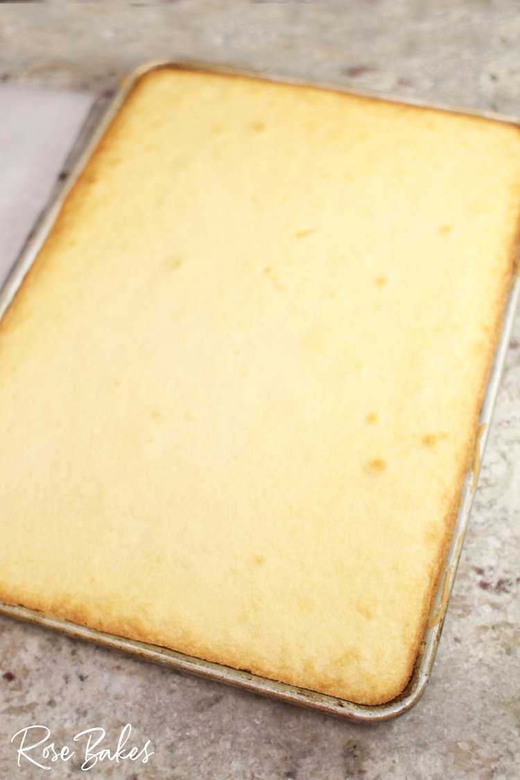 Cake baked in a sheet pan
