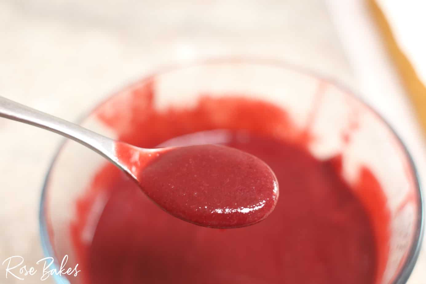 Spoonful of raspberry filling