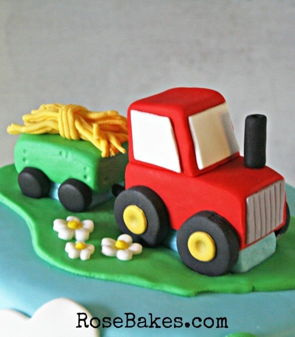 Red Tractor Cake Topper