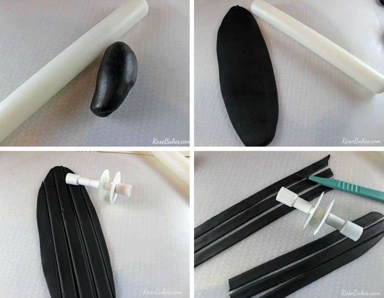 black fondant instructions with roll out 