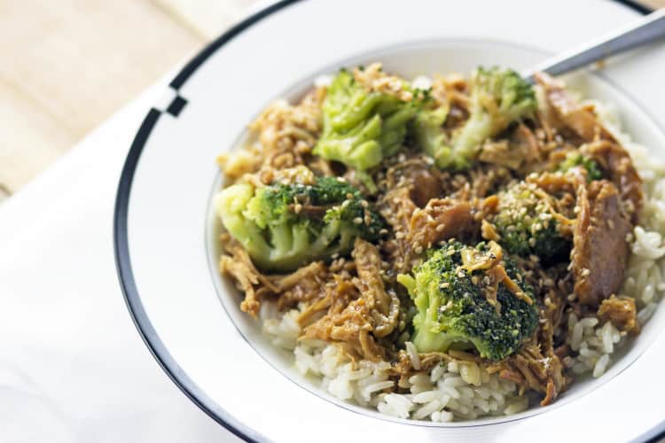 Slow Cooker Teriyaki Chicken with Steamed Broccoli