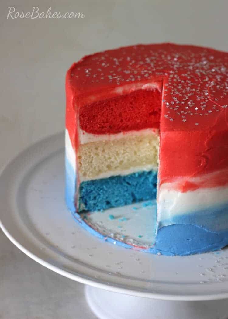 Stars and Stripes 4th of July Cake