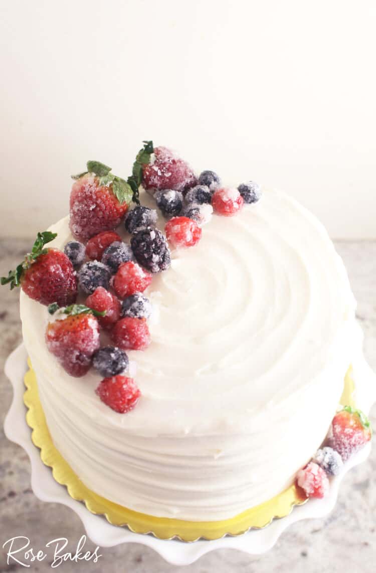Chantilly Cake with Sugared Berries