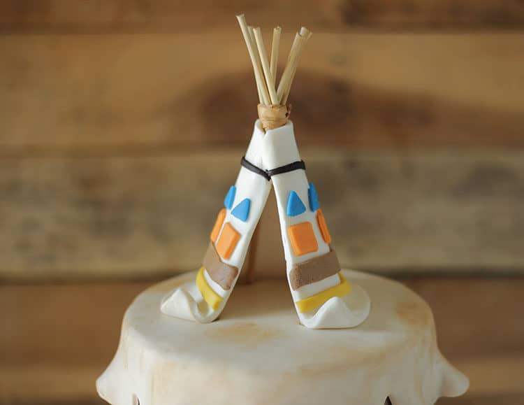 Teepee Cake Topper on Wild Indian Cake