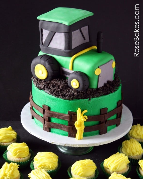 Tuckers Tractor Cake & Hay Cupcakes