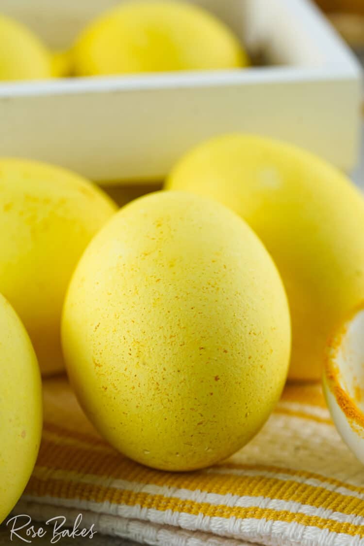 Easter Eggs Dyed with Turmeric
