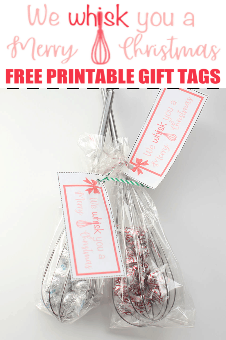 Whisks with Gift Tags - We Whisk You a Merry Christmas Free Gift Tags Idea